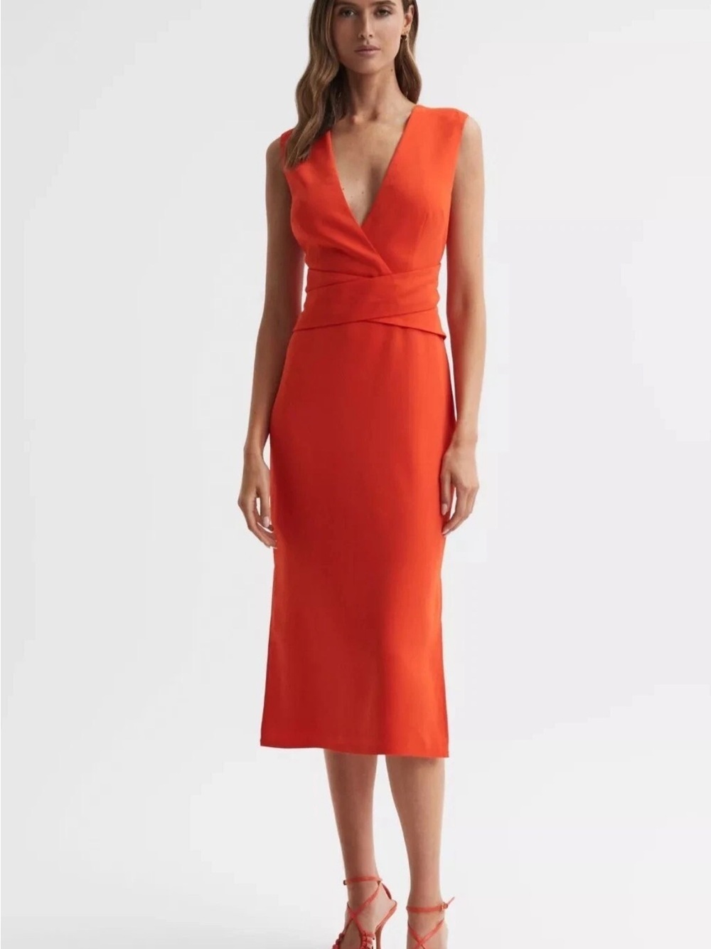 Reiss Jayla Dress In Orange Size 4 NWT